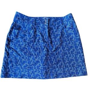Slazenger Ladies Golf Skort in Blue Geometric Grid Print, 2